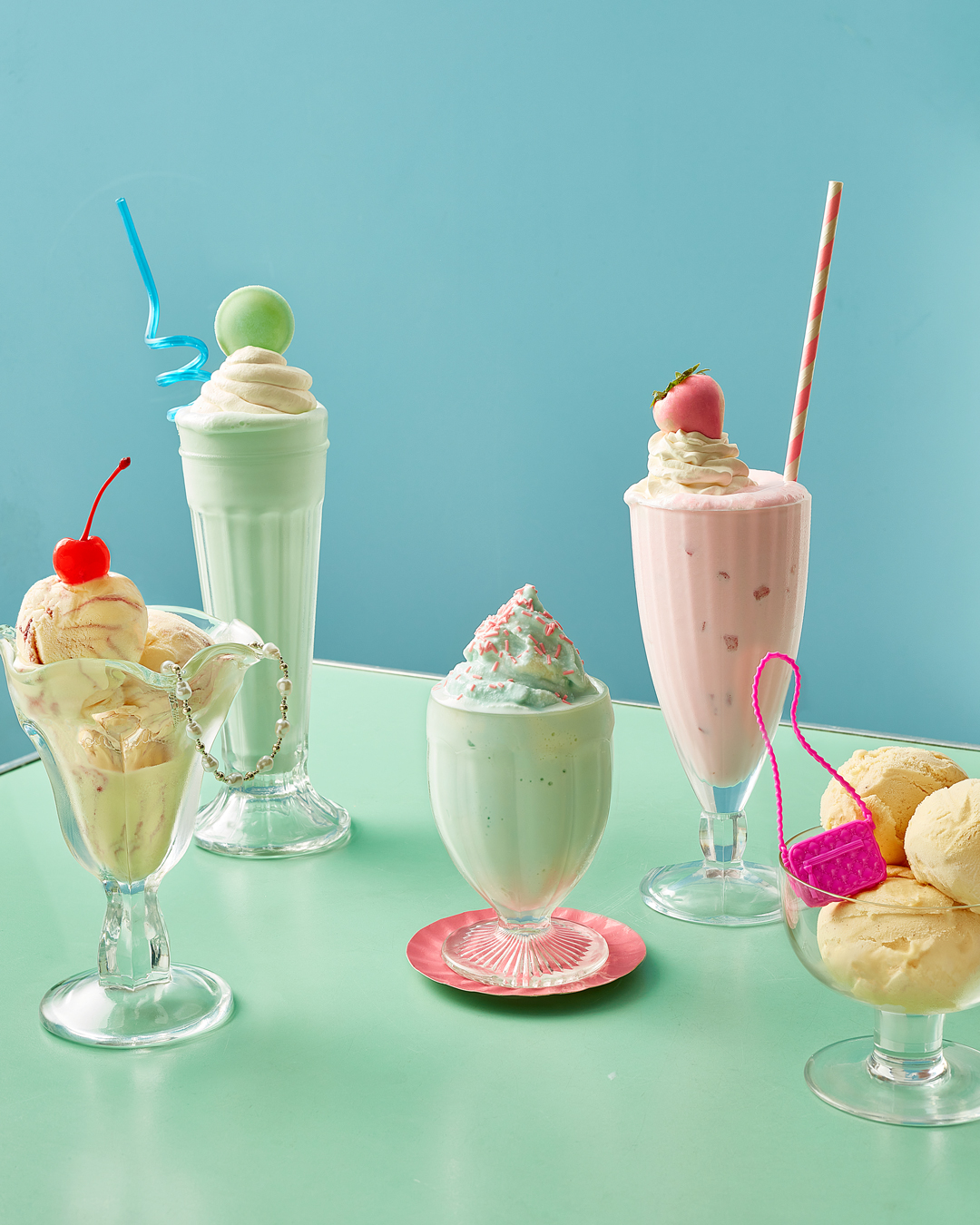 pastel barbie-inspired milkshakes