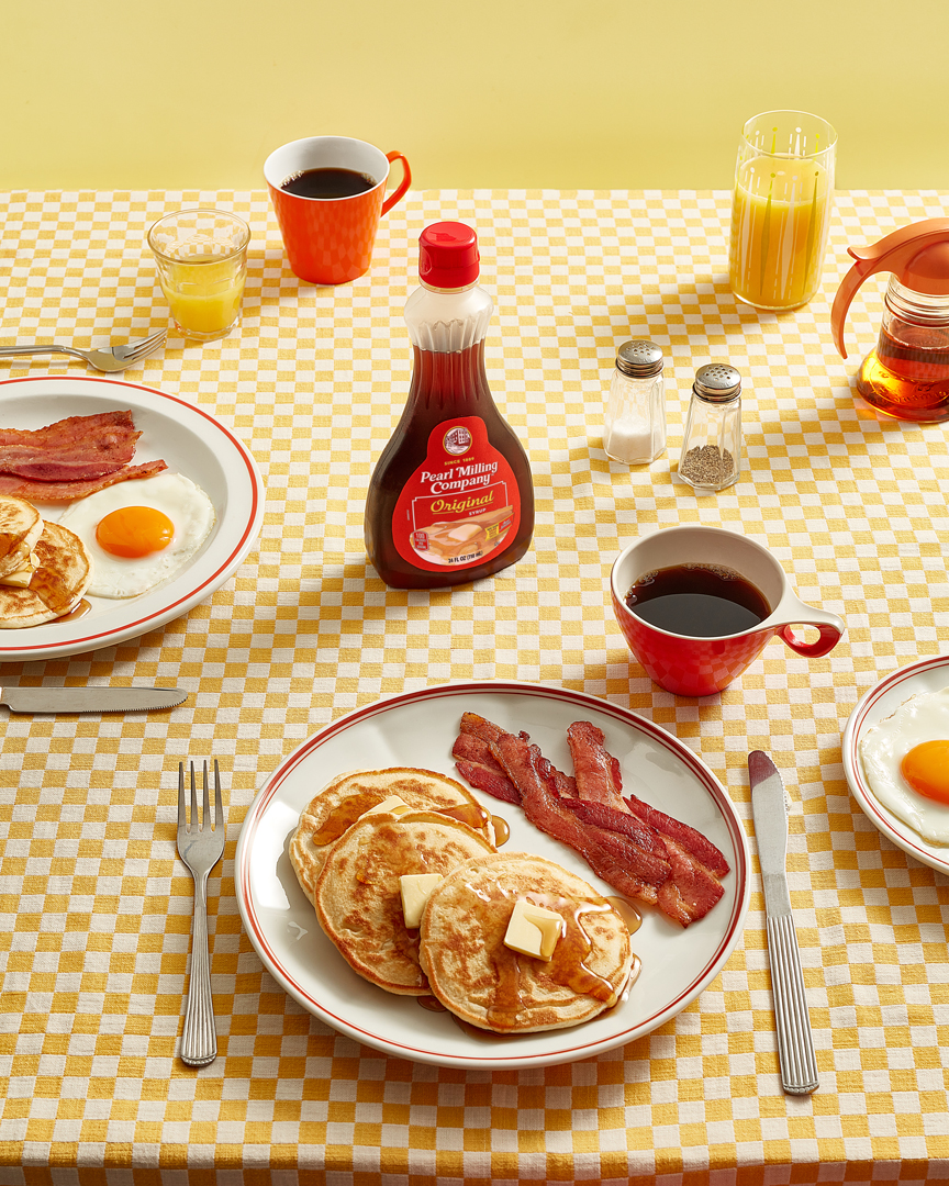 retro american breakfast table scene