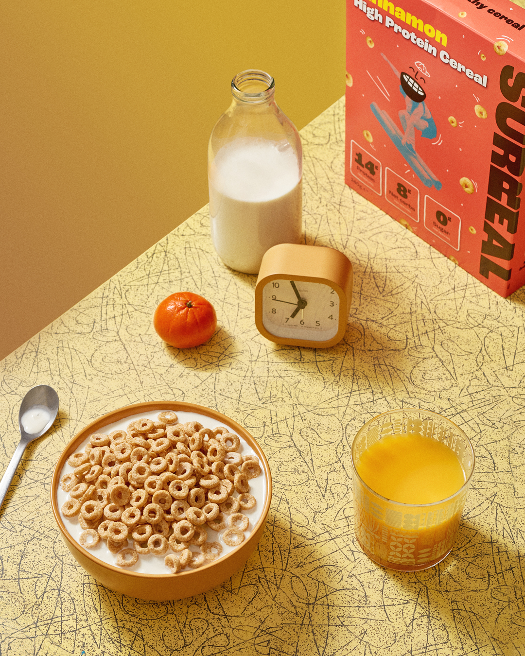 surreal breakfast cereal photography